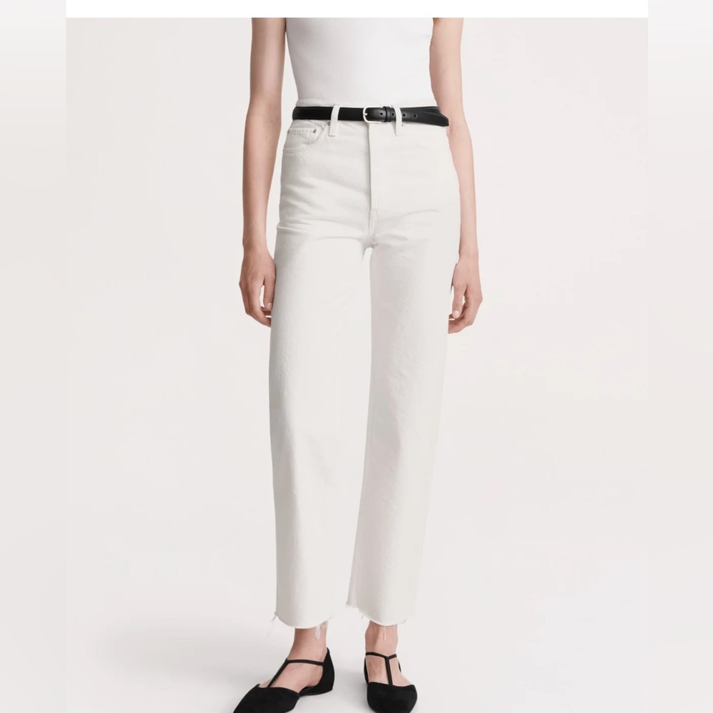 TOTEME Classic straight leg jeans in White